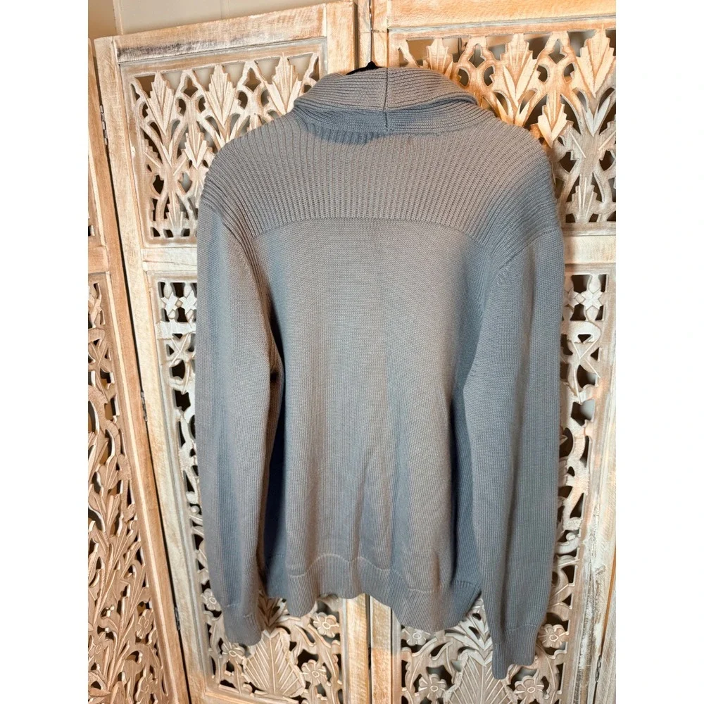 Banana Republic Mens XL Gray Merino Wool Blend Shawl Collar Pullover Sweater